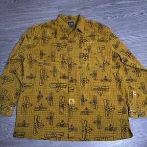 Vintage Phat Farm Y2K Mens Sz XXL Button Up Long Sleeve Print Shirt